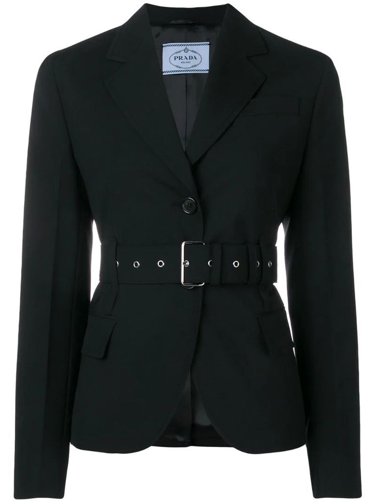 belted suit jacket