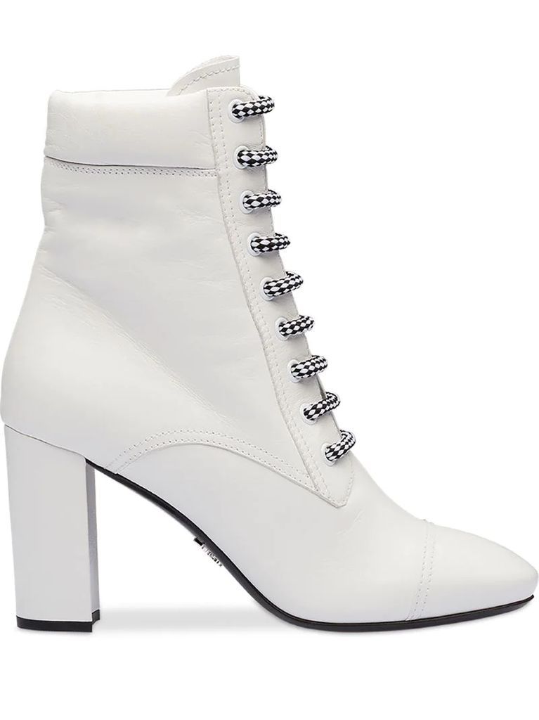 lace-up heeled boots