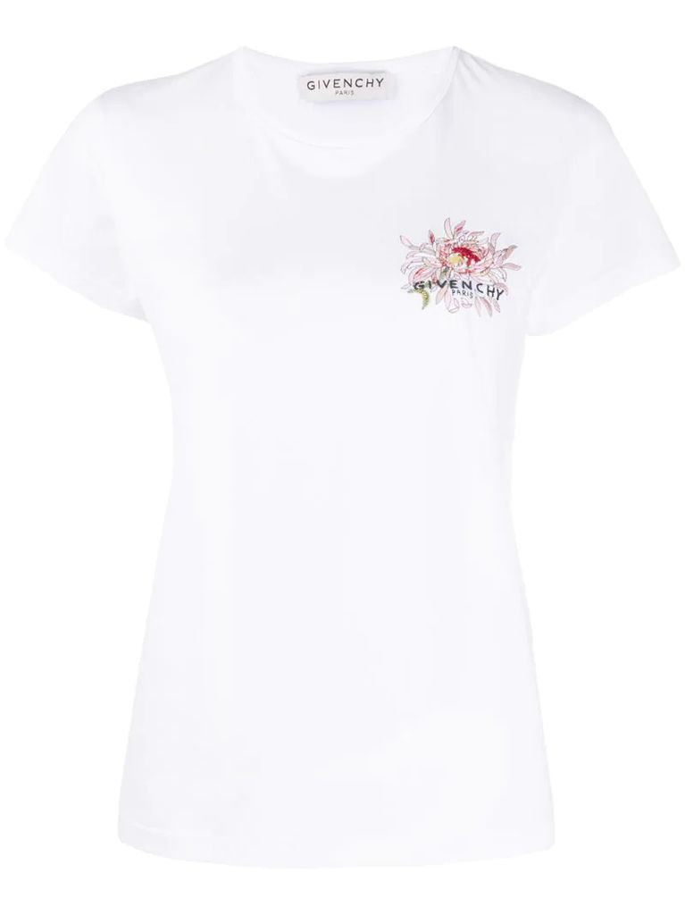 floral embroidered slim fit t-shirt