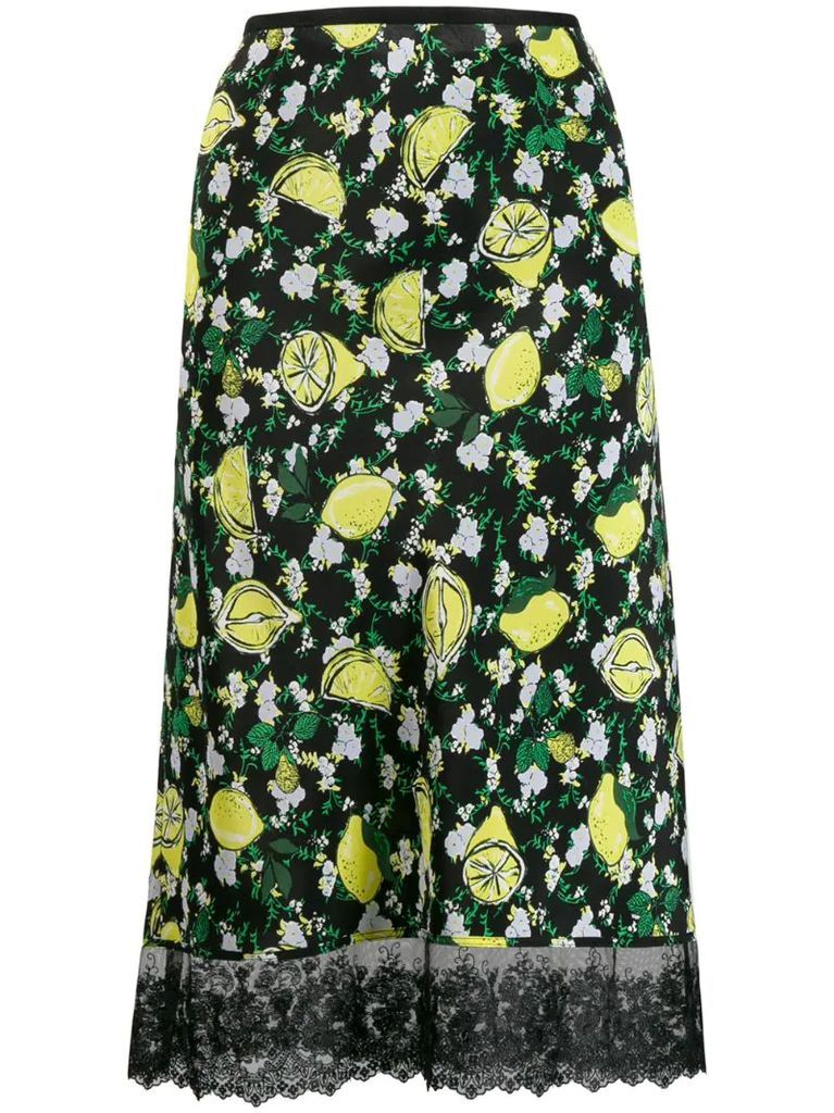lemon print skirt