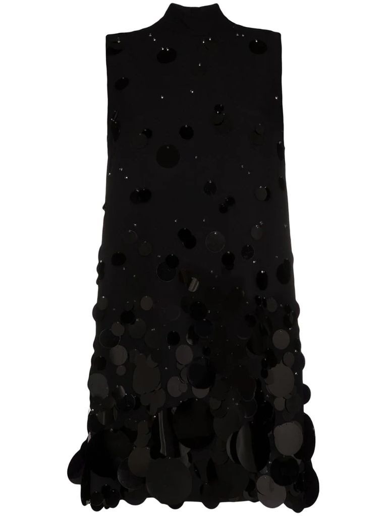 sequinned chiffon mini dress