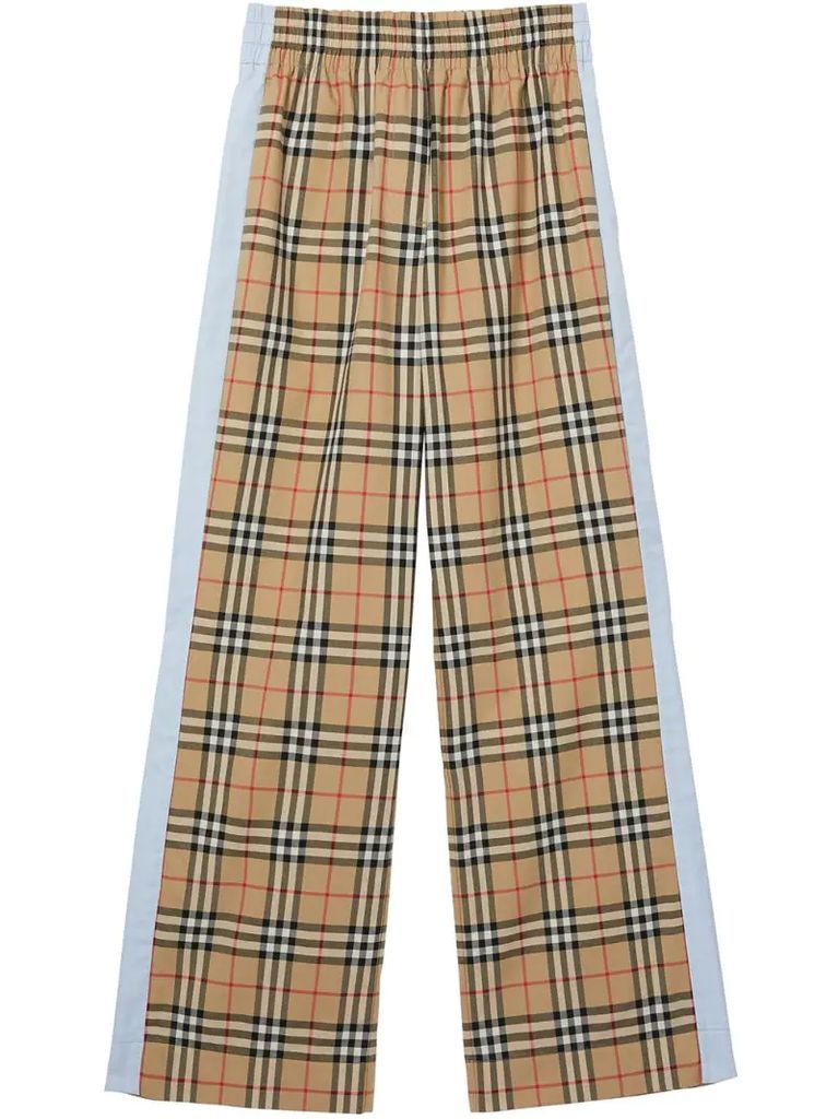 Vintage check high-waisted trousers