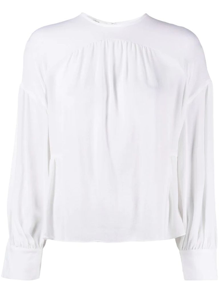 silk shirred blouse