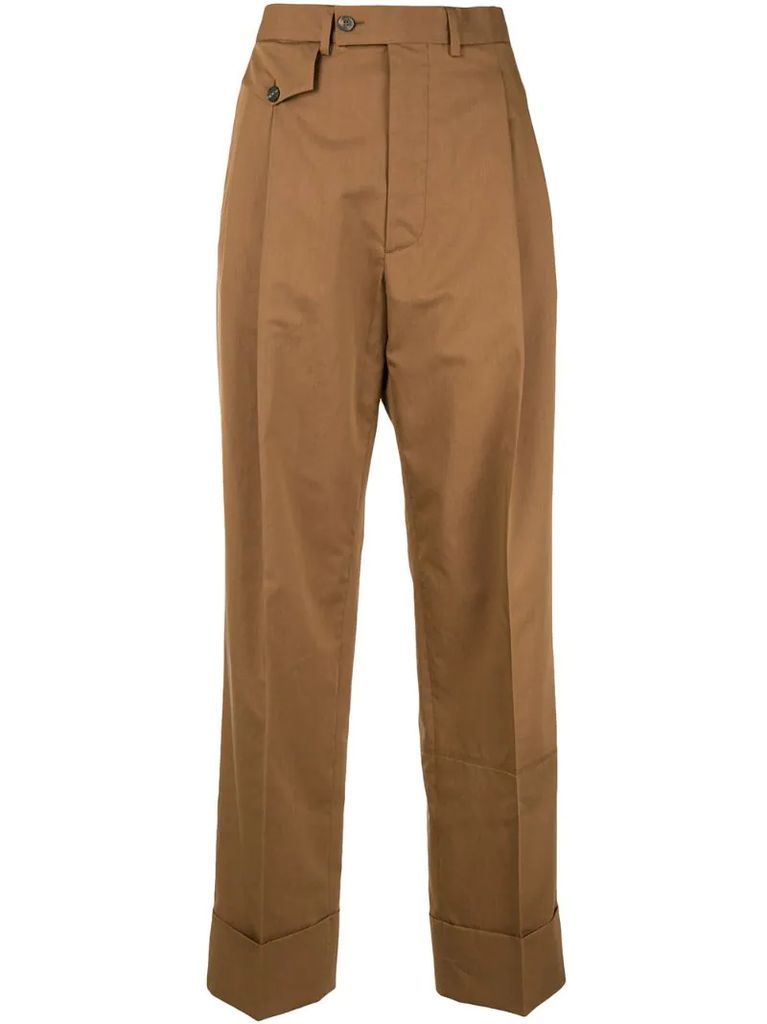 straight-leg front pocket trousers