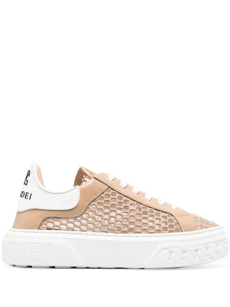mesh panel chunky sole sneakers