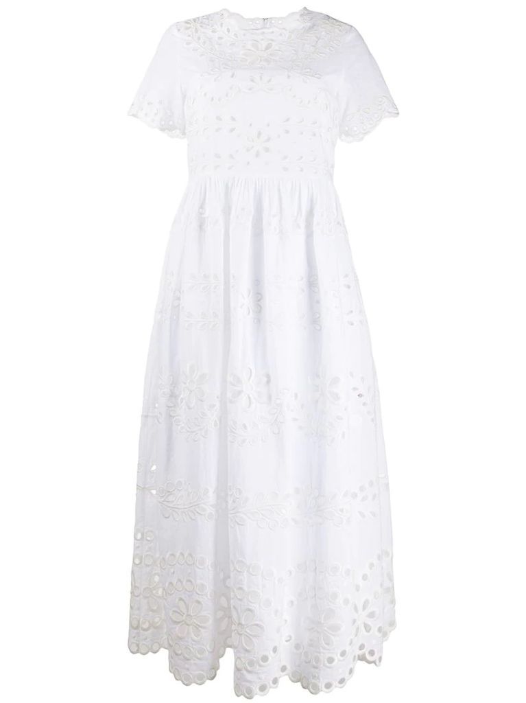 broderie anglaise long dress