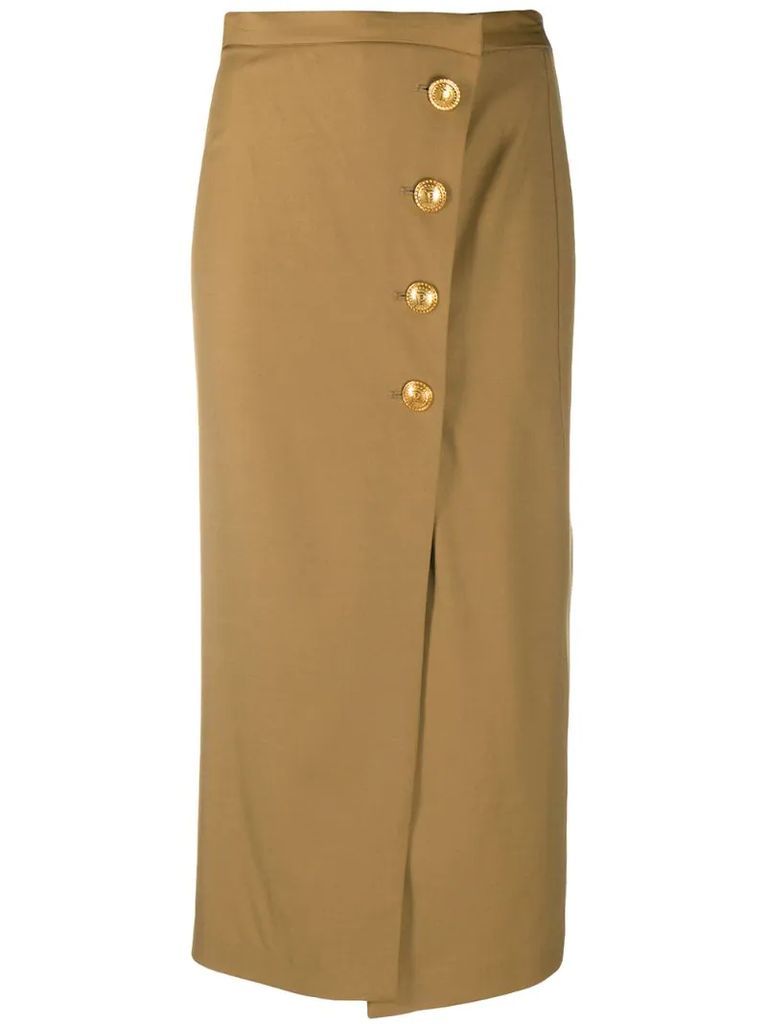 high-waisted buttoned skirt