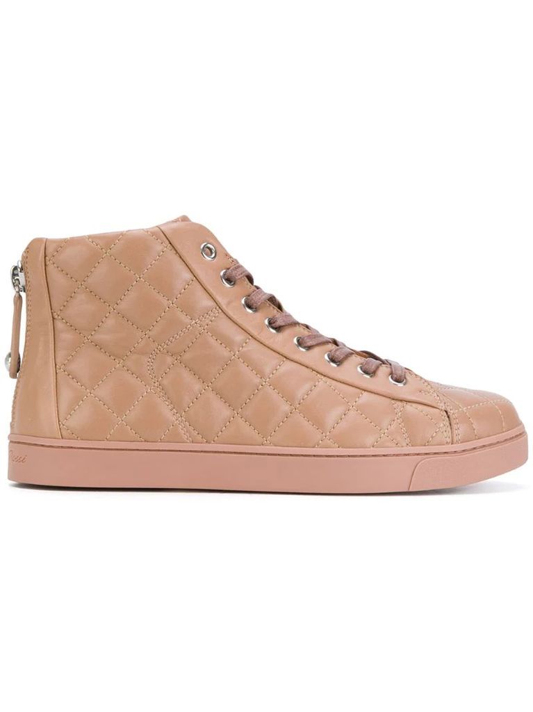 quilted lace-up hi tops
