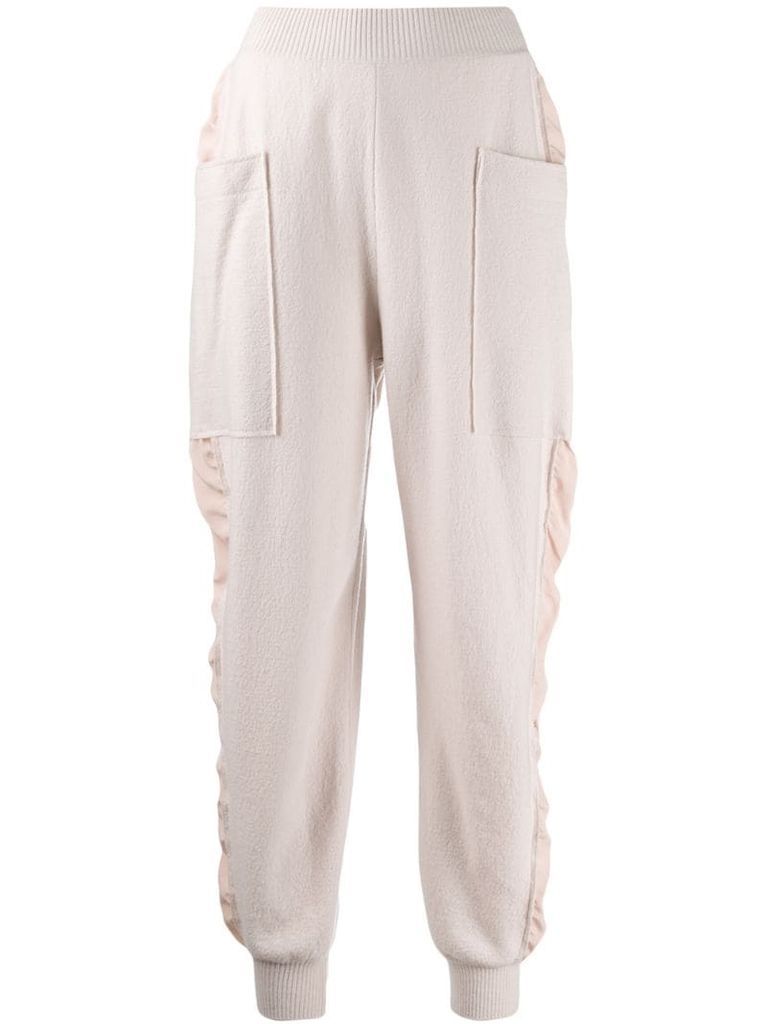 knitted high-rise track pants