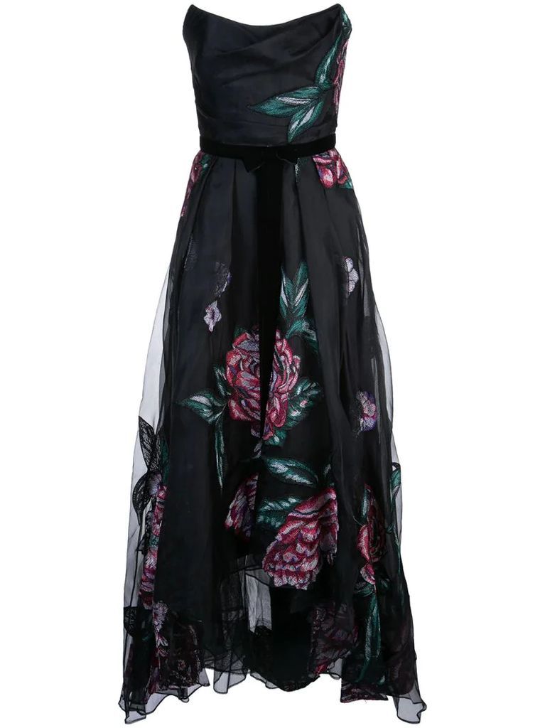 flower patches corset gown