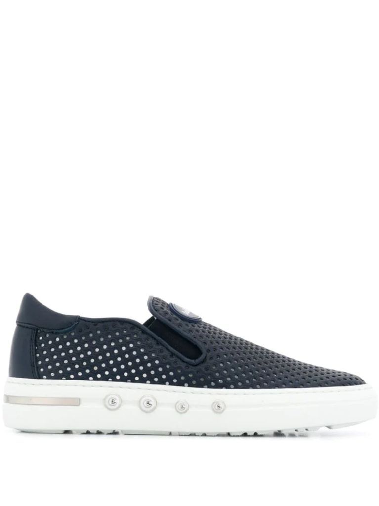perforated detail slip-on trainers