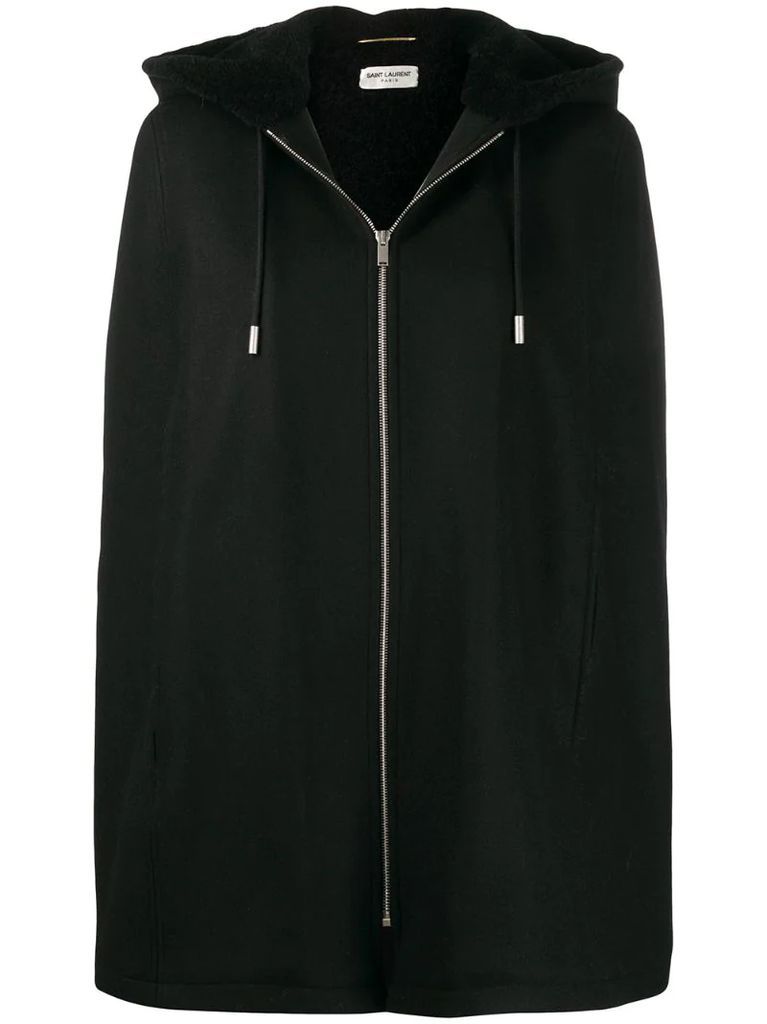 cape-style hooded jacket