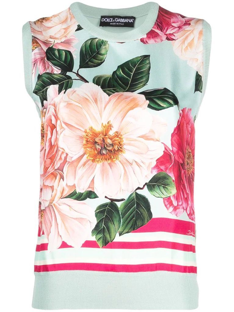 floral print silk top