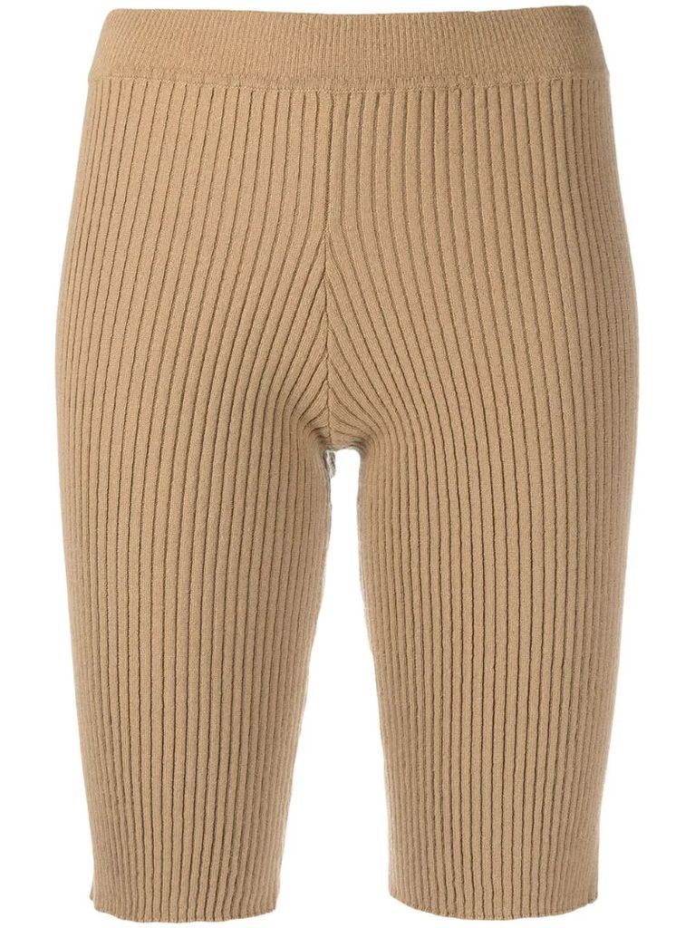 skin tight ribbed knit shorts