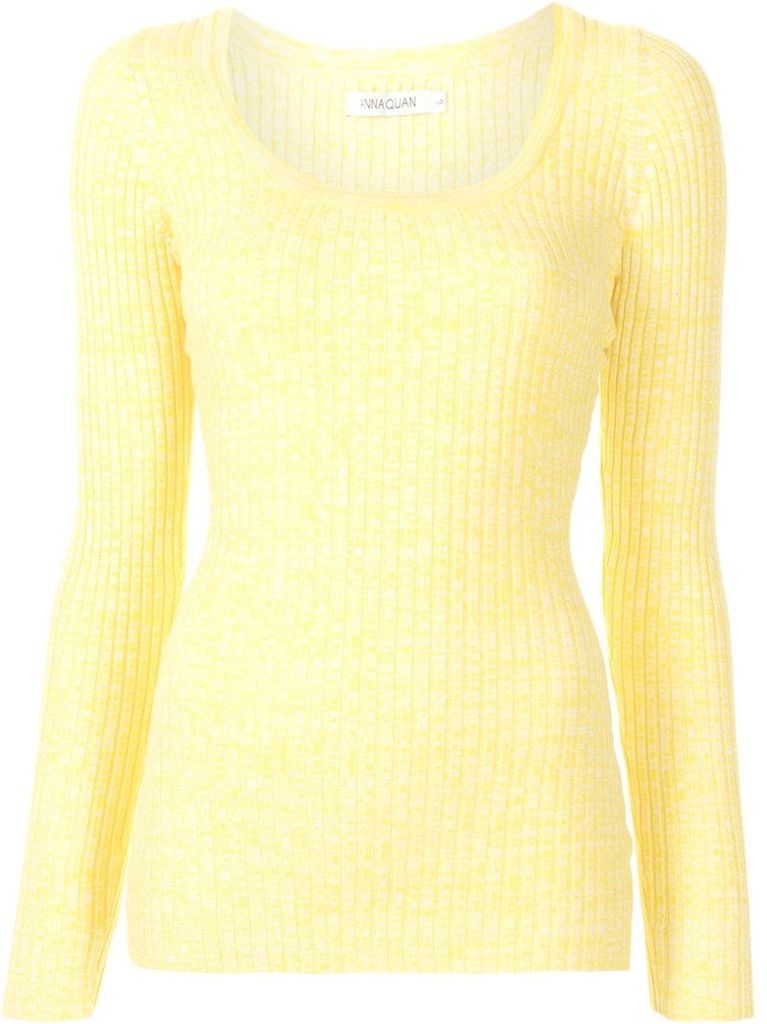 Saffi rib-knit long sleeve top