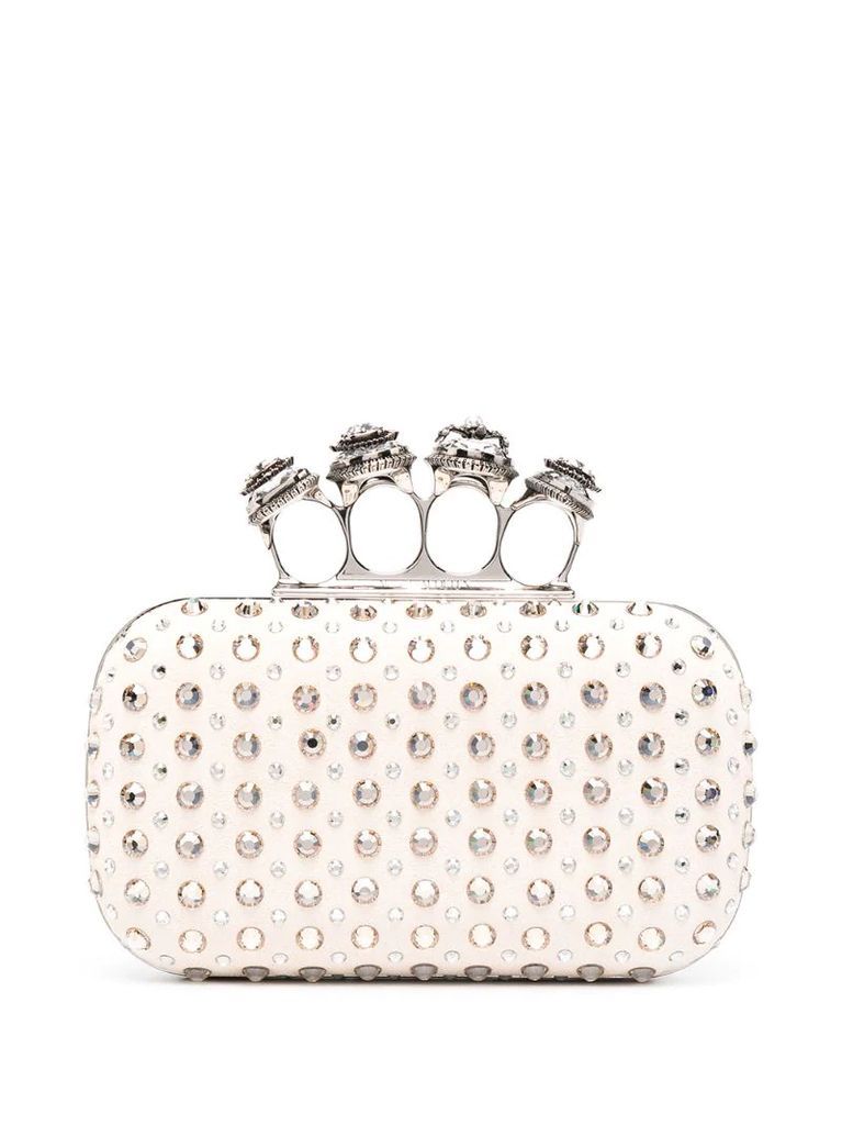 crystal-embellished clutch bag