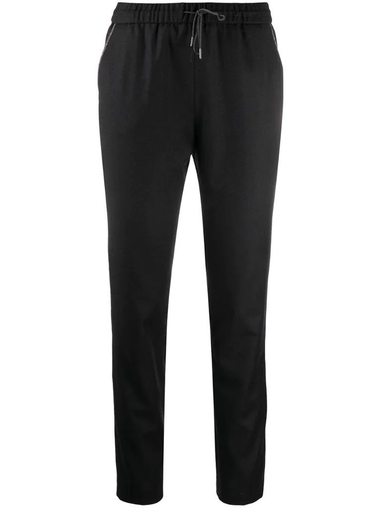 slim-fit track-style trousers