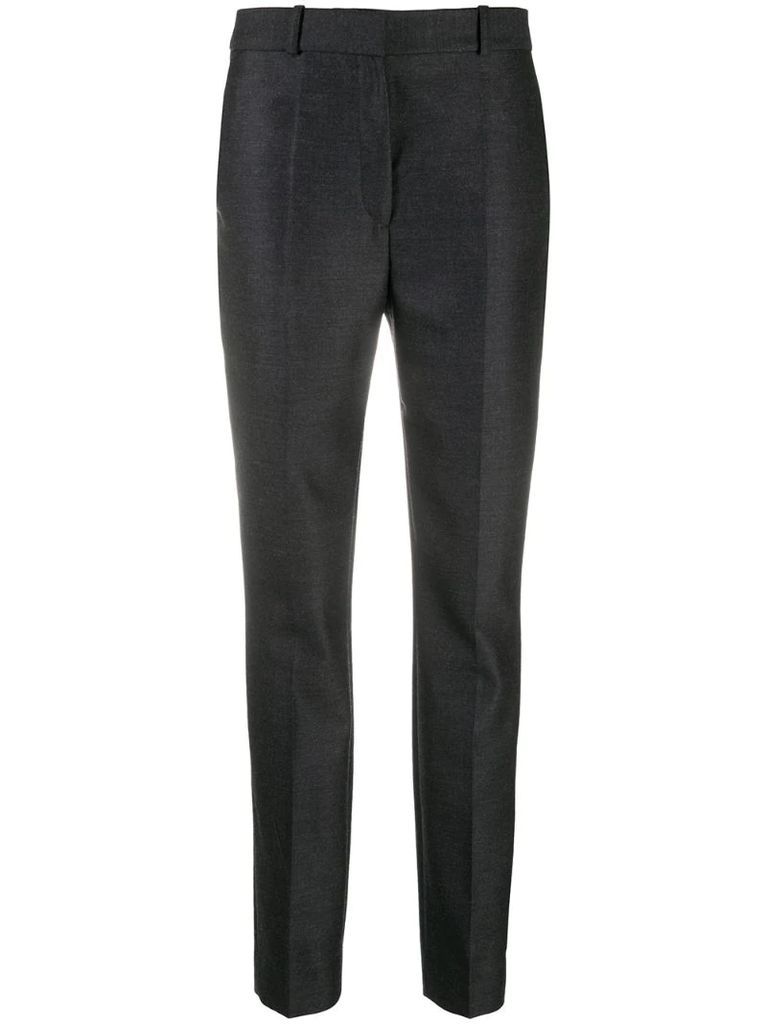 fitted tailored wool trousers