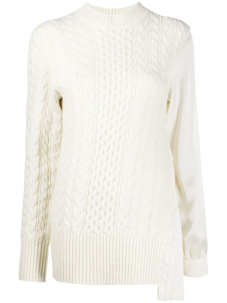 chunky cable knit jumper shirt
