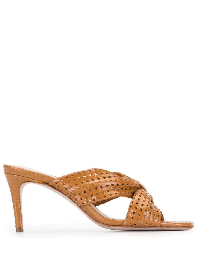 perforated-detail slip-on sandals