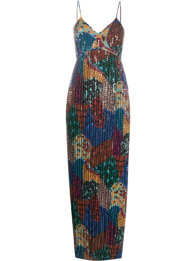 long sequin-embellished dress