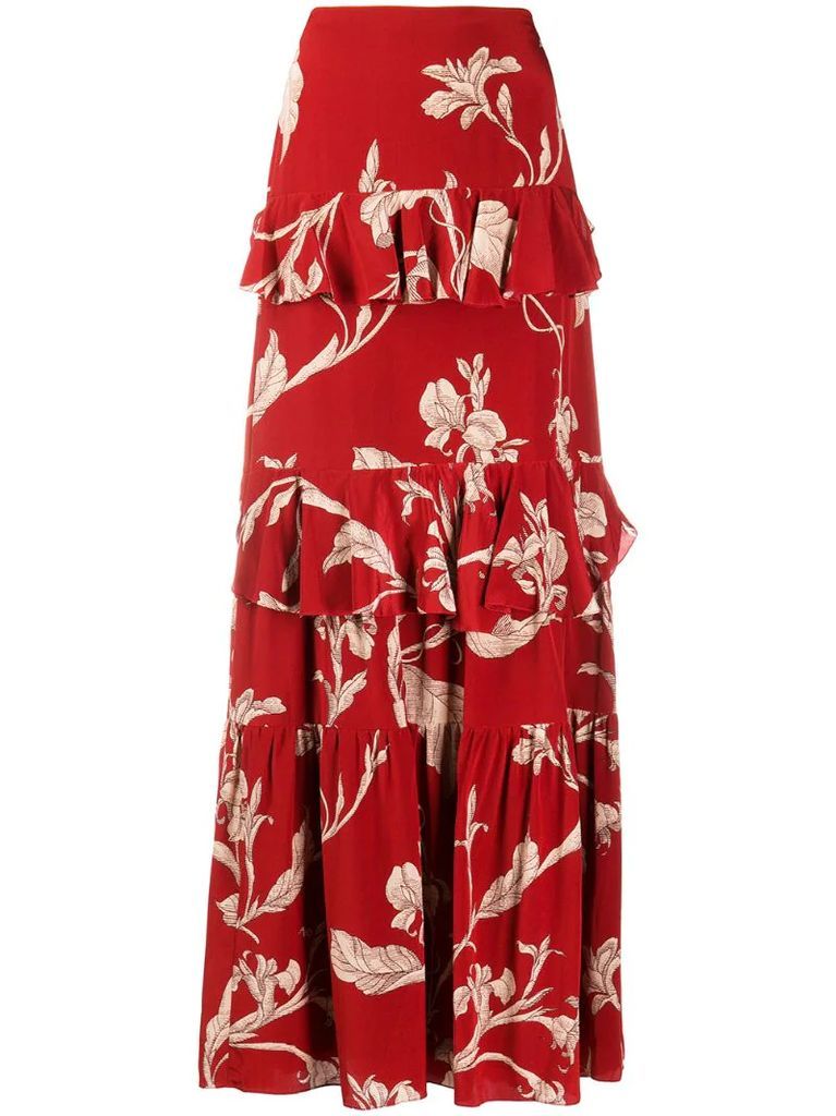 ruffled maxi floral dress