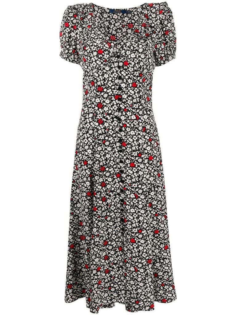 floral-print short-sleeve dress