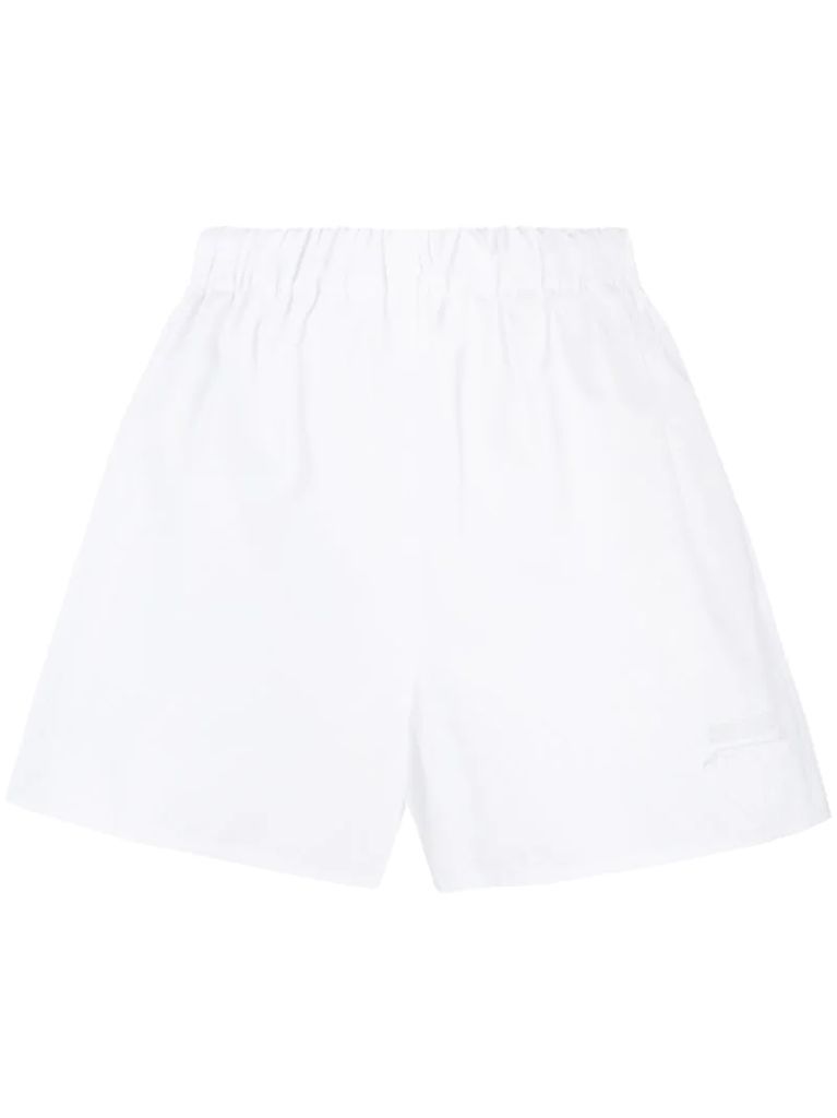 high-waisted logo patch shorts