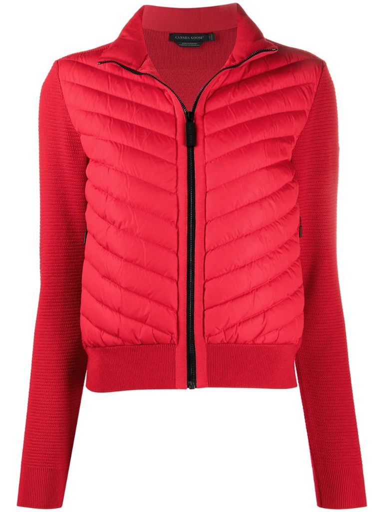 panelled padded down jacket