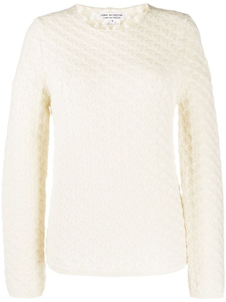 cable-knit wool jumper