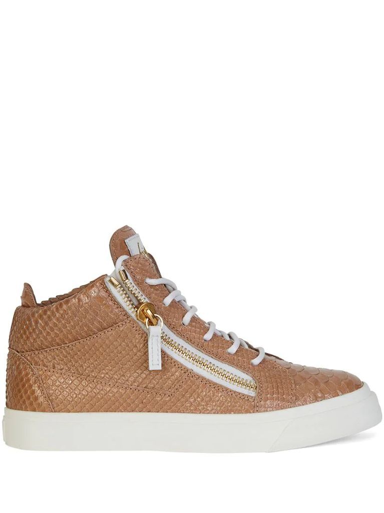 embossed-leather sneakers