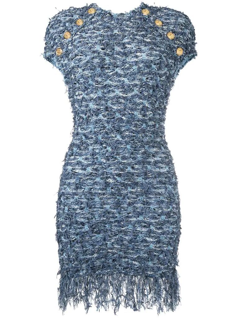 frayed tweed dress