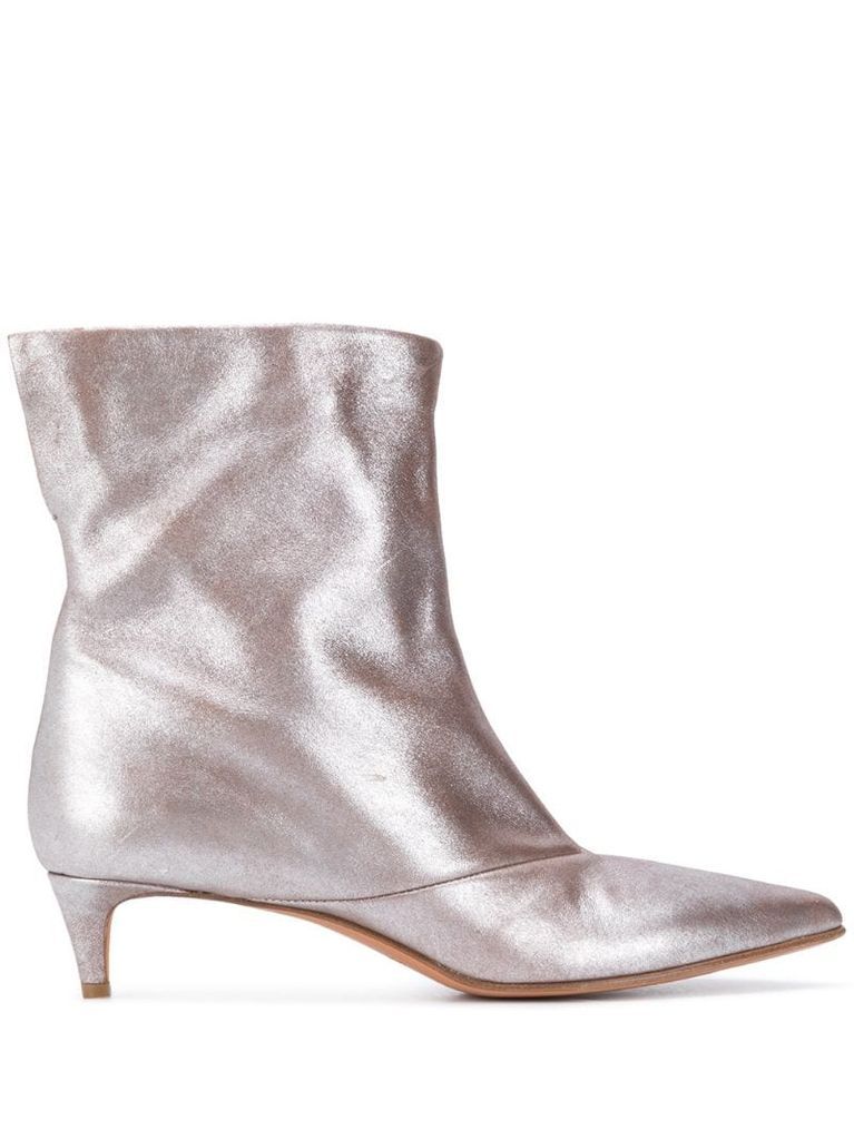 metallic-sheen 45mm ankle boots