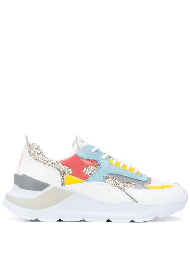 colour blocked low top sneakers