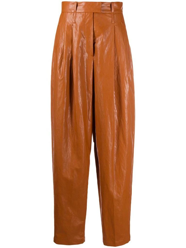 oversized high-waisted trousers