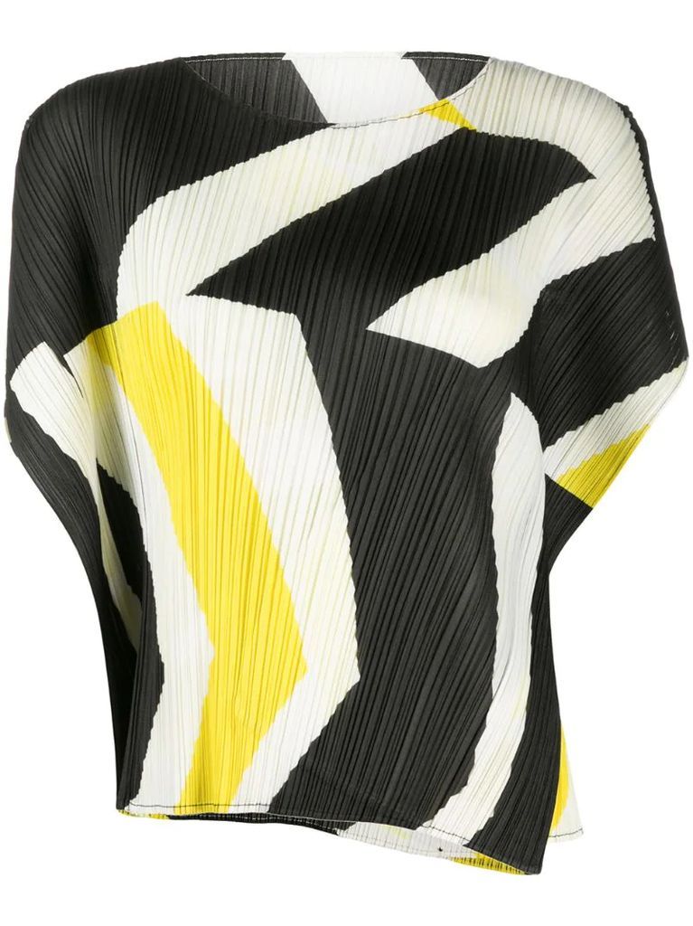 colour-block pleated top