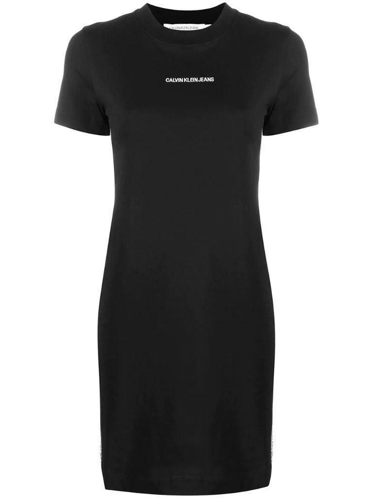 embroidered logo T-shirt dress