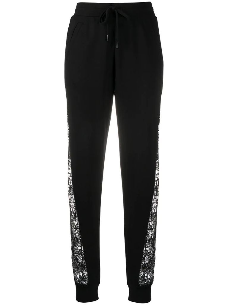 lace panel trousers