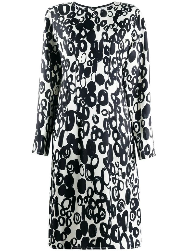 abstract drops-print dress