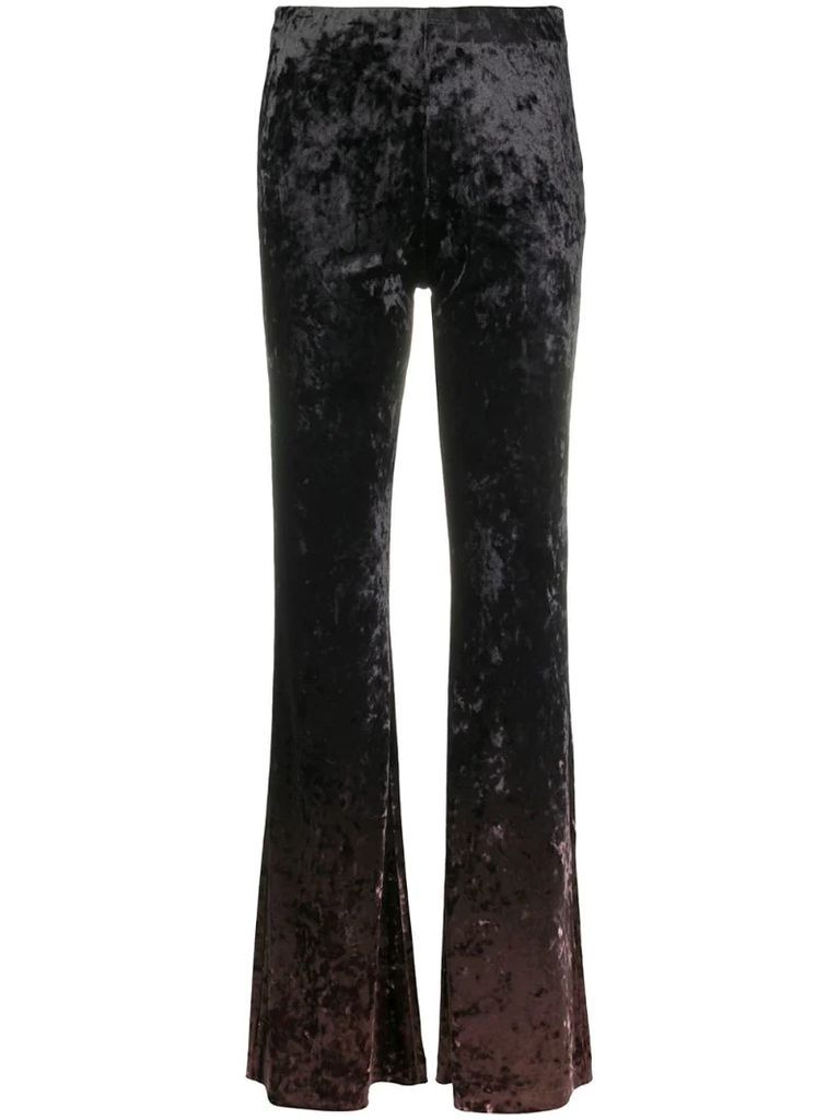gradient crushed velvet trousers