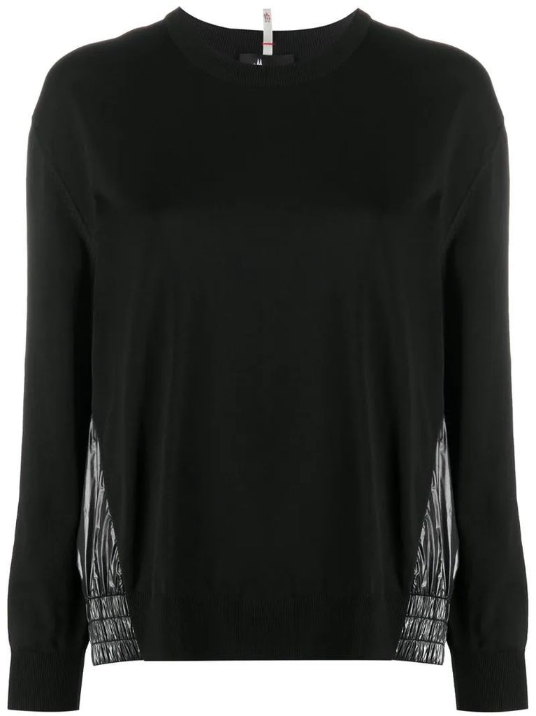 vinyl-style panelled sweatshirt