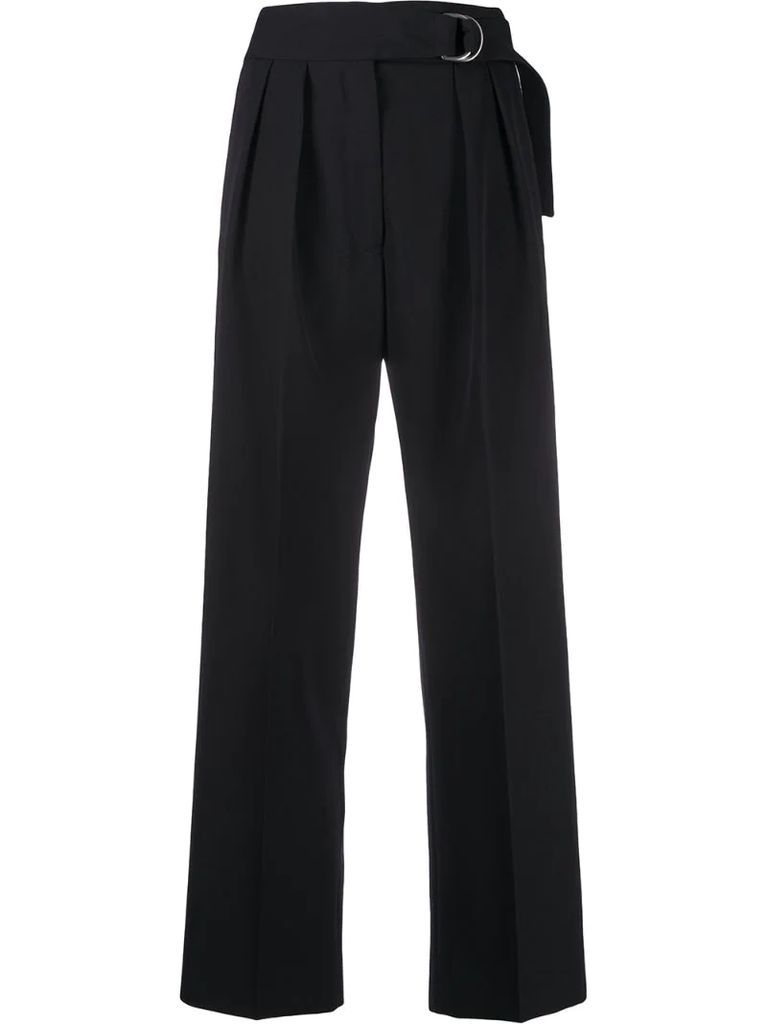 belted crop trousers