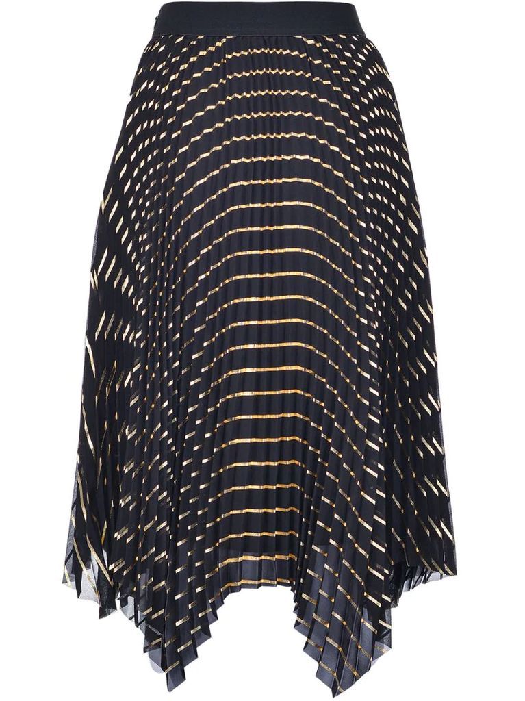 metallic pattern pleated skirt