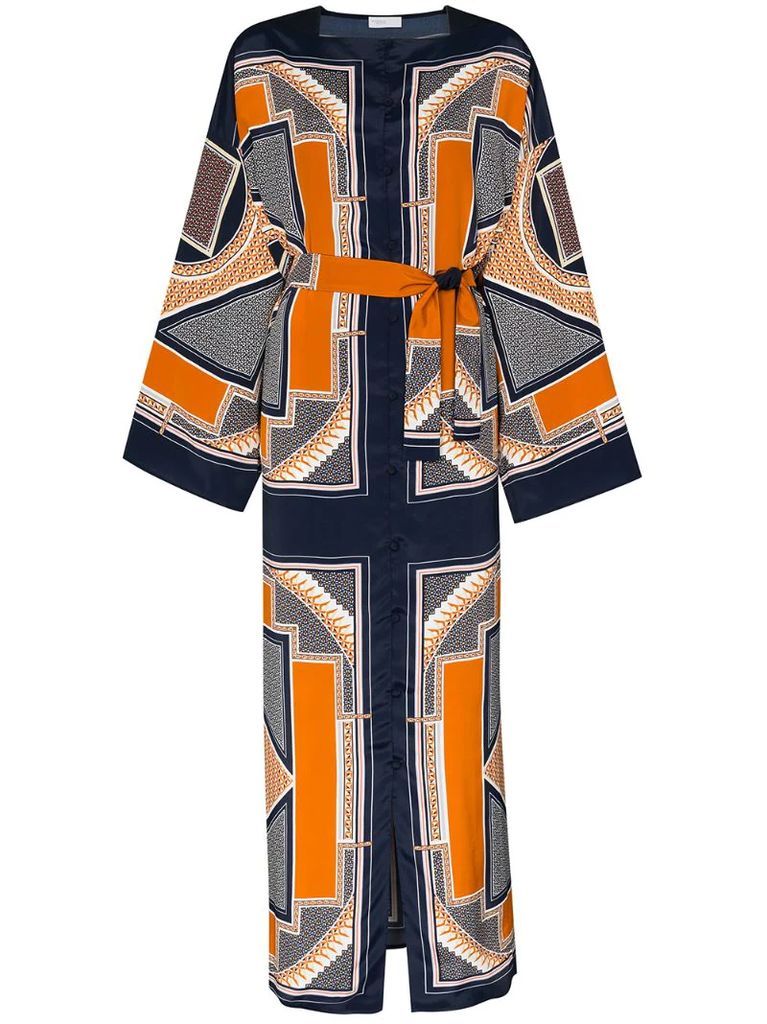 geometric-print maxi dress