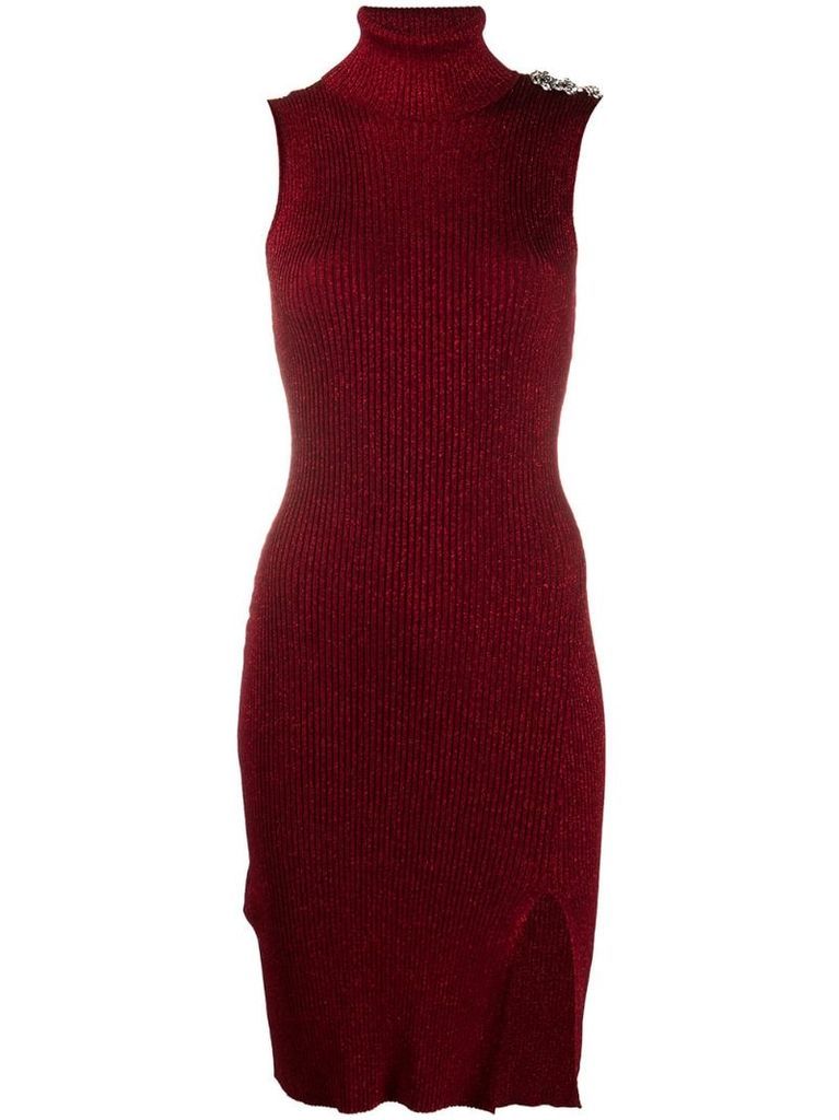 ribbed-knit turtleneck dress