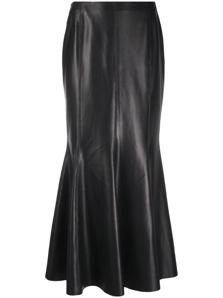 vegan leather maxi-skirt