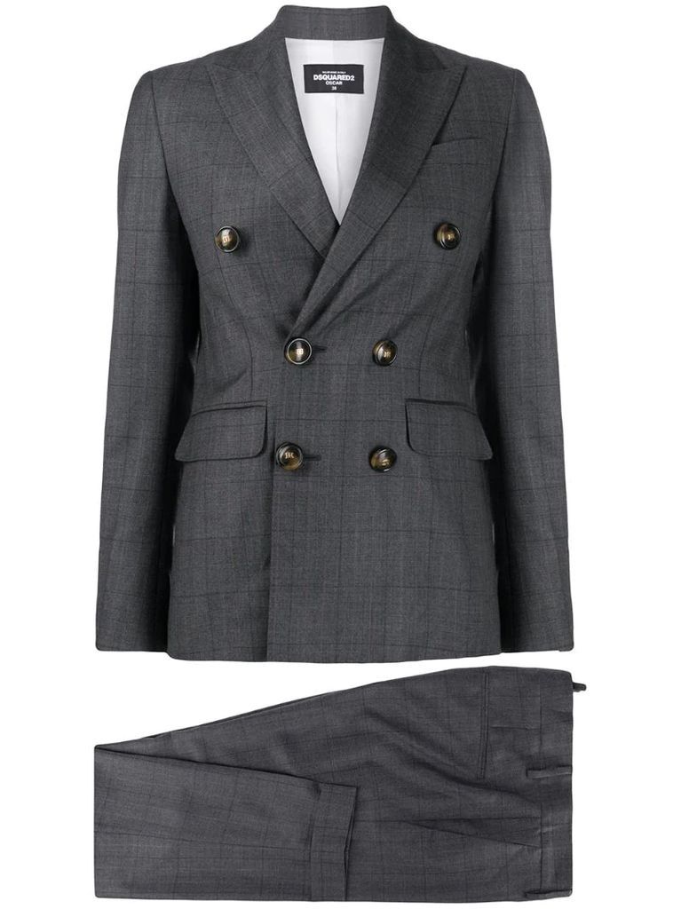 double breasted virgin wool suit jacket