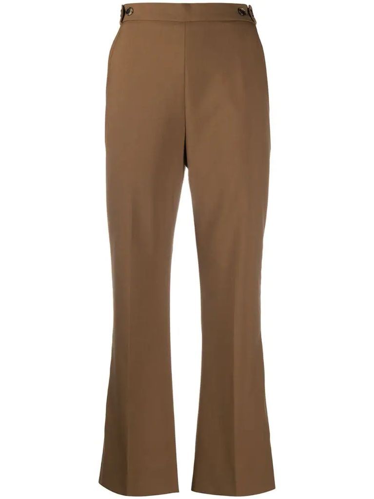 cropped kick-flare trousers