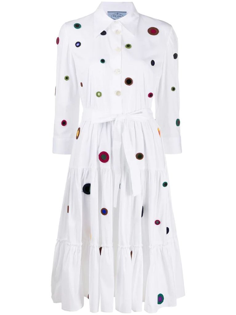 mirror polka-dot shirt-dress