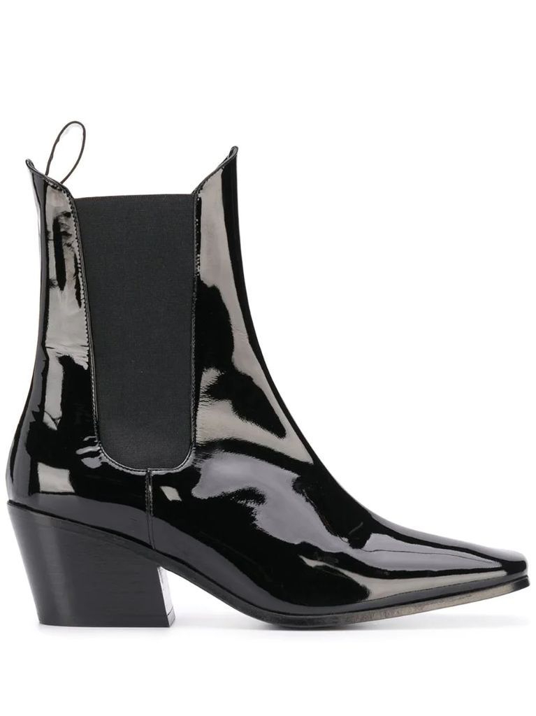 Max patent ankle boots